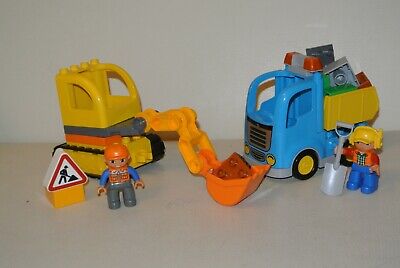 LEGO duplo chantier : camion + pelleteuse + figurine  - set 10812 complet