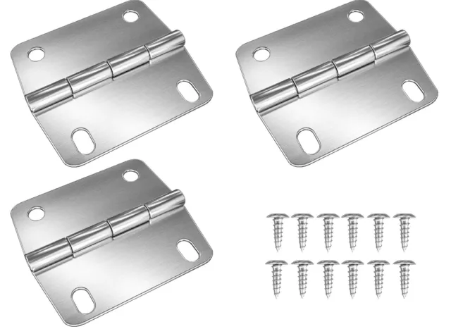 3 Pack Stainless Steel Hinges and Screws Set Replacement for Coleman Coolers