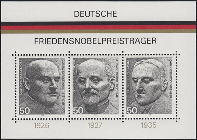 Block 11 Friedensnobelpreisträger 1975: links schmaler / rechts breiter Rand **