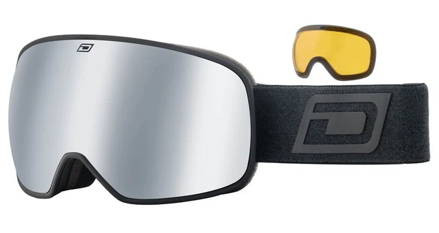 Dirty Dog MUTANT 0,5 Ski-/Snowboardbrille MATTSCHWARZ/SILBER SPIEGEL+GELB