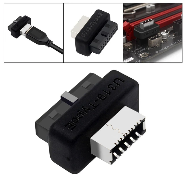 5PZ Connettore Scheda Madre USB 3.0 19 Pin Angolato 90 Gradi per