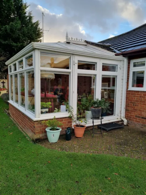 Anglian white Upvc conservatory. Good condition. 4.5m x 3.2m by 2.6m height.