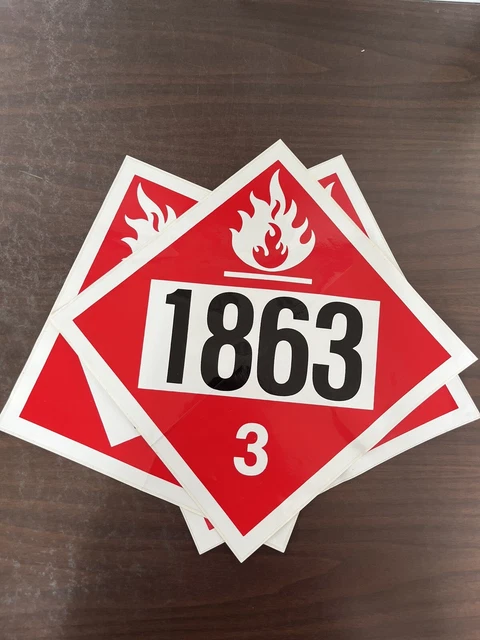 Flammable 1863 Safety Sticker 10 3/4” X 10 3/4”. New