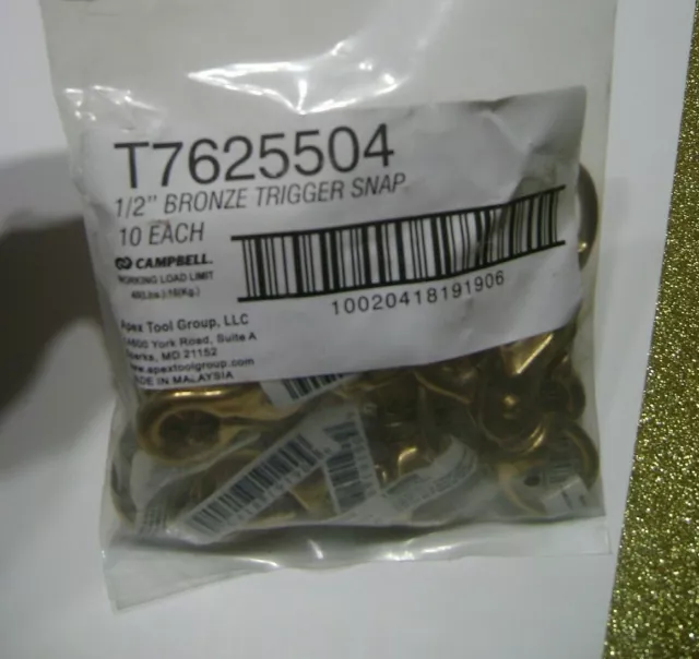 Campbell Bronze Trigger Snap, 1/2-In., 10 count, T7625504