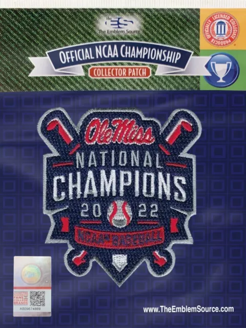 2022 Mens College World Series Champions Patch Cws Ole Miss Rebels Championship