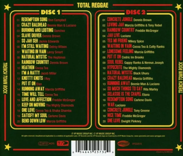 Total Reggae - Trench Town Rock  Don Campbell/Jacob Miller/+   2 Cd Neuf 2