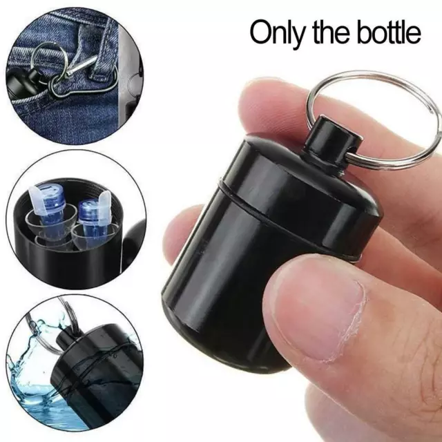 Waterproof Small Metal Medicine Pill Box Case Bottle Holder Container Keych,@