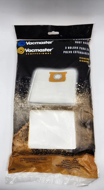 Vacmaster VDBL Dust Filter Bags, 12-16 Gallon New