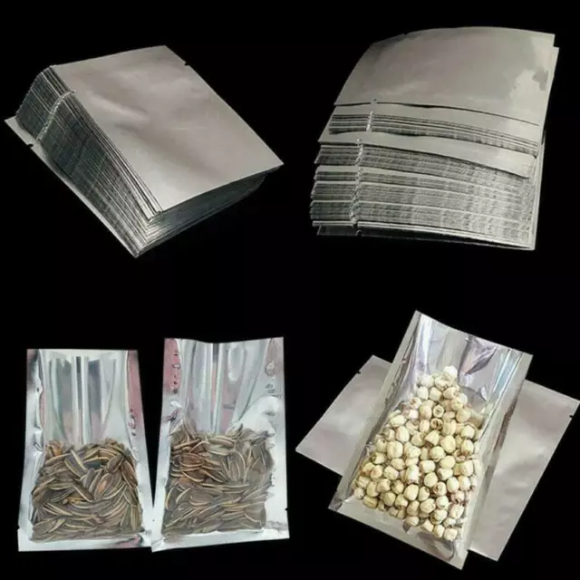 Aluminium Foil Silver Clear Mylar Sachets Bags Heat Seal Food Pouches Packaging