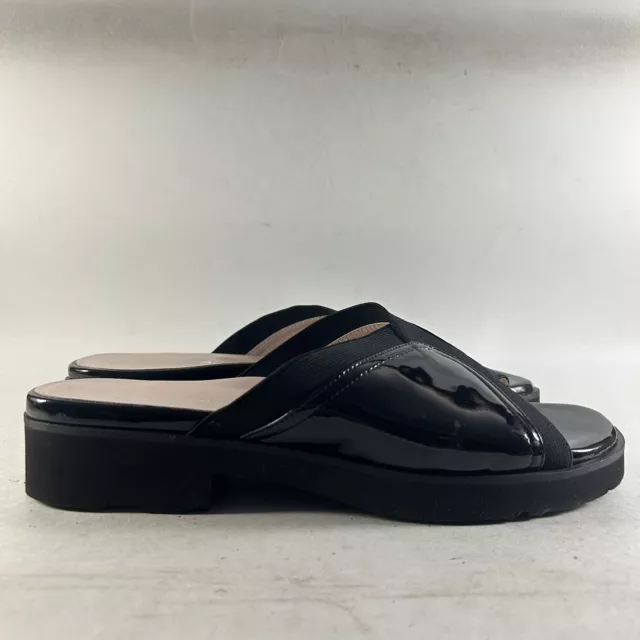 Taryn Rose Tess Women’s Sandals Leather Flip Flops Black Size 9 M