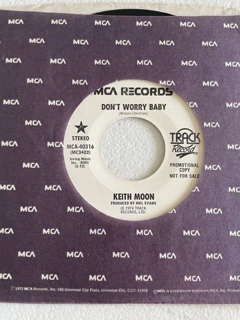 1974 Keith Moon - Don't worry baby mono / stereo MCA 40316 WL promo NM- The Who 1974 Keith Moon - Don't worry baby mono / stereo MCA 40316 WL promo NM- The Who