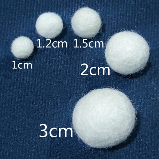 10Pcs White Solid Wool Felt Balls Craft DIY Hair Accessories Pendant Christmas