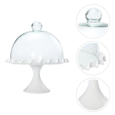 18X18X14. VALICLUD Torta di Vetro della Cupola di Copertura Torta Display di Stand di Base della Copertura Trasparente Cibo Dessert Cloche Cupola Piatto da Portata di Formaggio Coperchio 