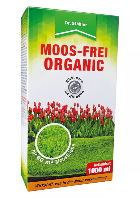 Dr Stähler Moos- Frei ORGANIC 1 Liter  gegen viele Moosarten im Rasen