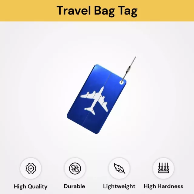 Luggage Tag Aluminum Travel Baggage Suitcase Identity Address Name Label Cards 3
