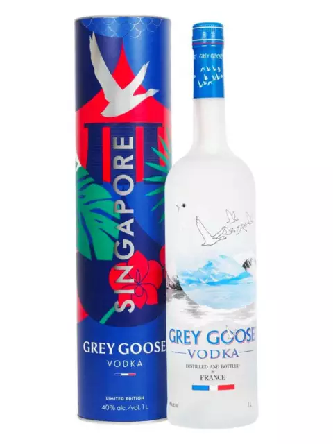 Grey Goose Singapore Limited Edition With Gift Tin French Vodka 1L