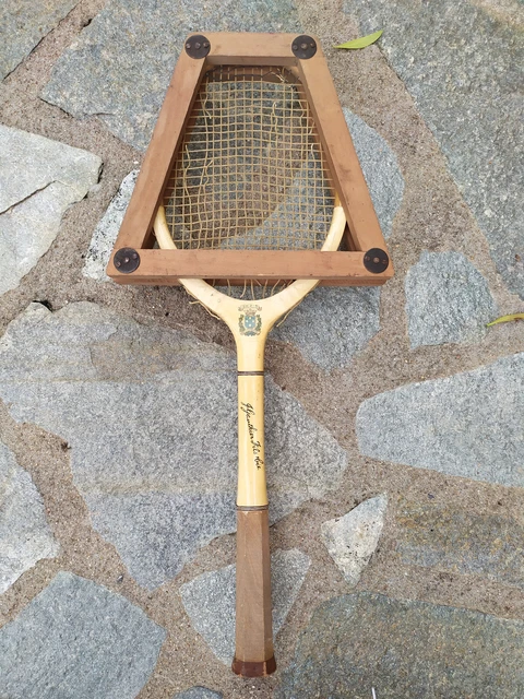 Presse à tête de raquette de tennis en bois vintage des années 1920 11 1/4 x 8 - France