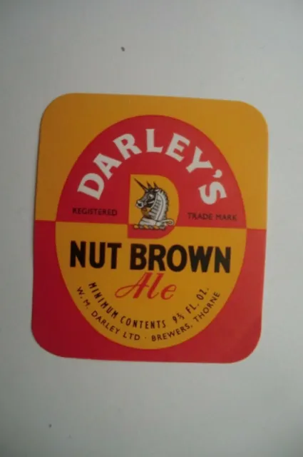 MINT DARLEY THRONE SOUTH YORKSHIRE 9 2/3 fl NUT BROWN ALE BREWERY BOTTLE LABEL