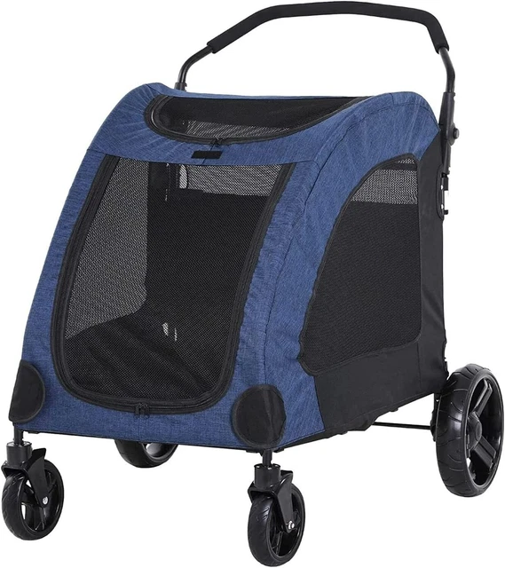 Cochecito/cochecito grande LATGLEND para perros múltiples o grandes de hasta 120 libras en azul