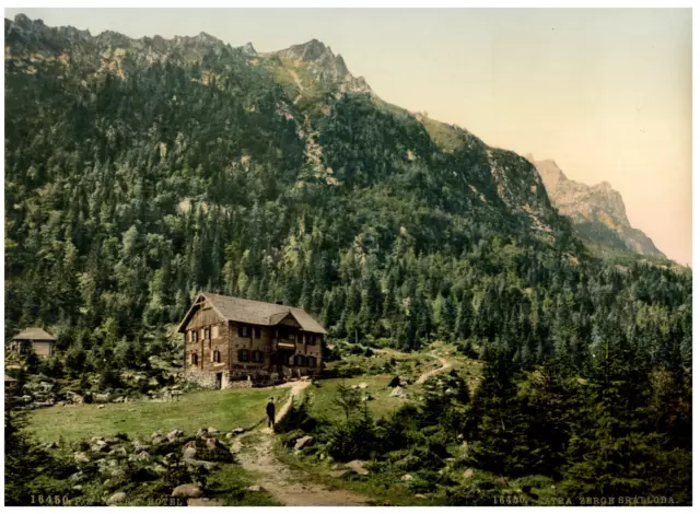 Hohe Tatra. Hotel Gemse. PZ vintage photochromie,  photochromie, vintage photo