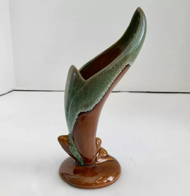 Van Briggle Pottery Brown Drip Glazed Bird of Paradise Bud Vase