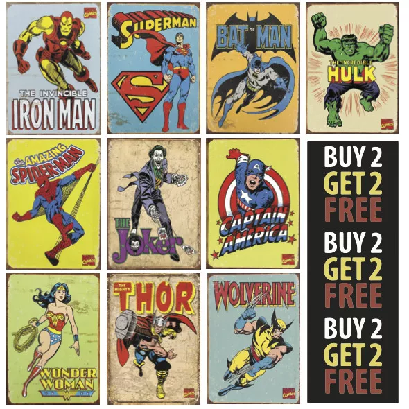 DC COMICS MARVEL SUPER HERO AVENGERS A4/A3/A2 300gsm Poster Wall Art Deco Print