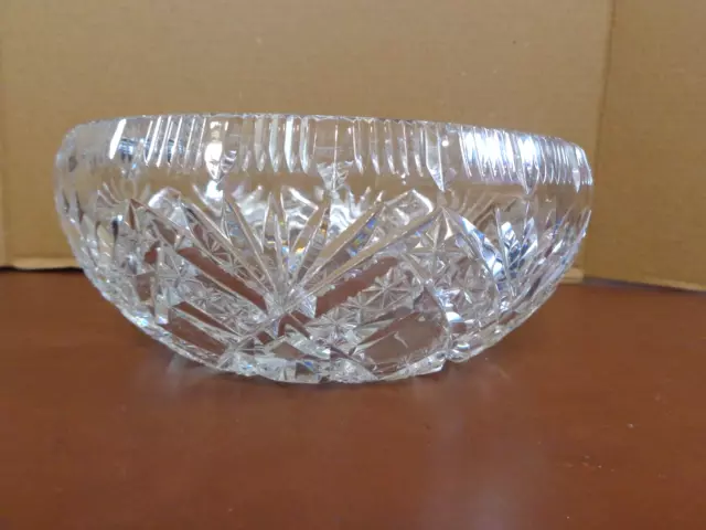 Stunning Antique American Brilliant Period ABP Cut Crystal Glass Bowl 8 1/4"
