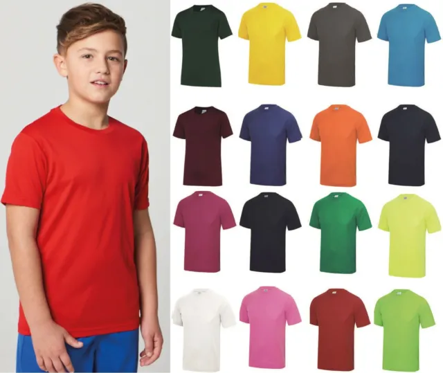 AWDis Just Cool Boys/Girls T-Shirt 100% Polyester Sports Football P.E Plain Top