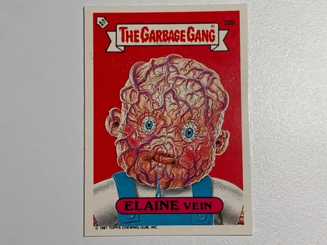 1990 UK/Ireland Garbage Pail Kids Garbage Gang 91 Card : 22b ELAINE Vein