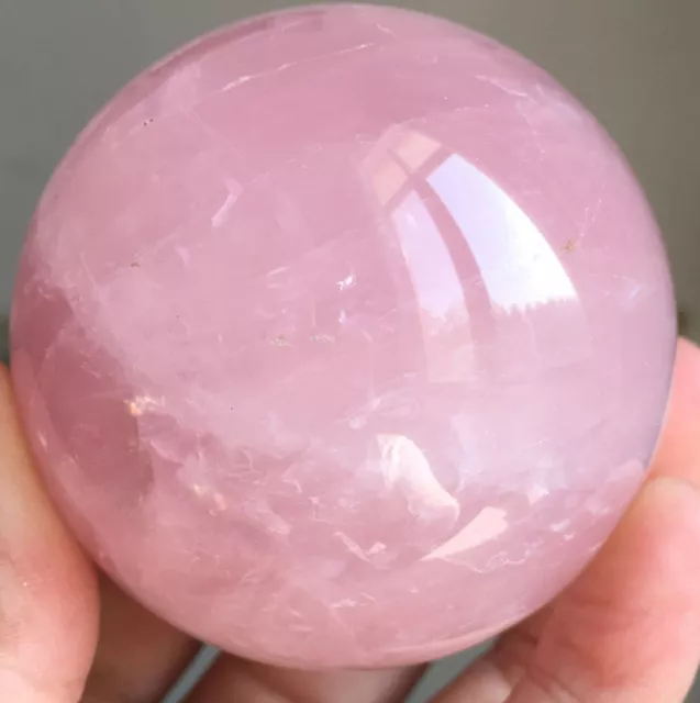 Genuine natural Rose Pink Quartz Crystal Sphere Ball Healing Gemstone 58-61mm