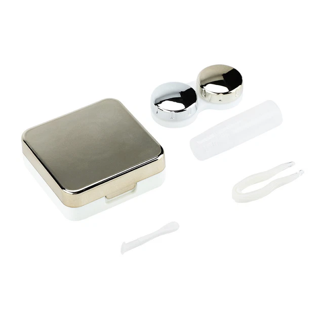 Juego de fundas de lentes de contacto con cubierta reflectante lindo encantador kit de viaje caja chw