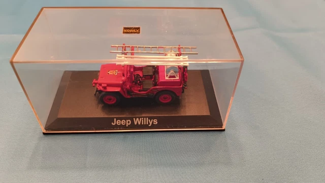 Modèle Réduit Solido 1/43 - Jeep Willys Pompiers Du Var Cogolin N°1322 (07/1982) - Bon état