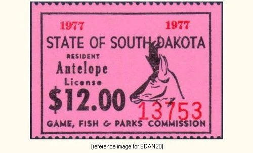 +SALE+ South Dakota Antelope 1977 $12.00 (pink)