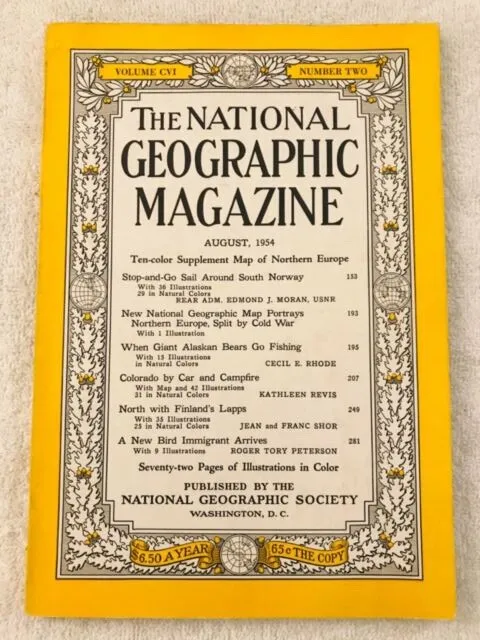 National Geographic August 1954 Alaskan Bear Colorado Finland's Lapps