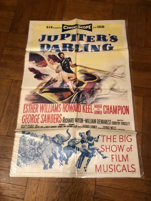 Original 1 Sheet Us  Movie Poster Esther Williams Howard Keel Jupiter's Darling
