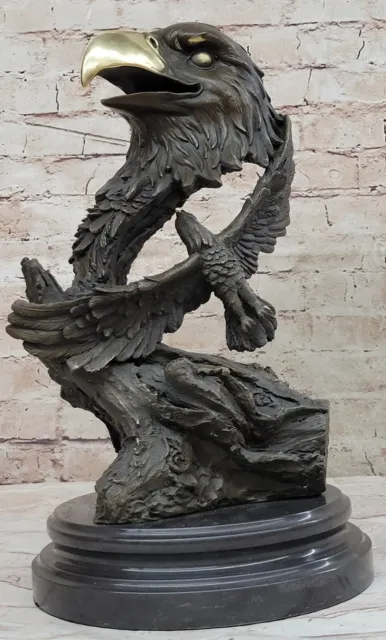 Caliente Reparto Bronce Águila Cabeza Por Milo Handcrafted Estatua Fino Obra