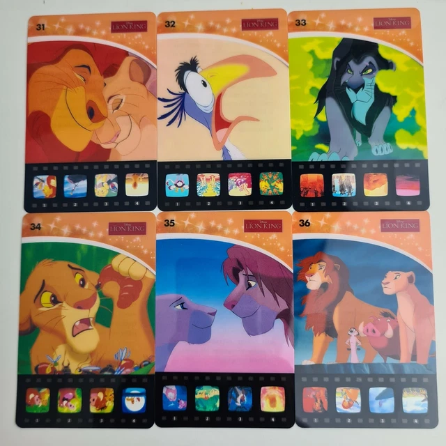 WOOLWORTHS DISNEY MOVIE Stars Projector Cards The Lion King cards 31-36 ...