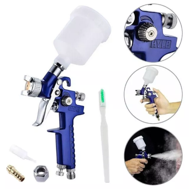 Spray Gun HVLP Gravity Feed Paint Air Sprayer Automotive Car Kit Tool Nozzle Set