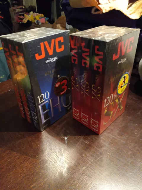 2xLOT of 3 - JVC T-120 SX 6-Hour High Performance Blank VHS Video Cassette Tapes