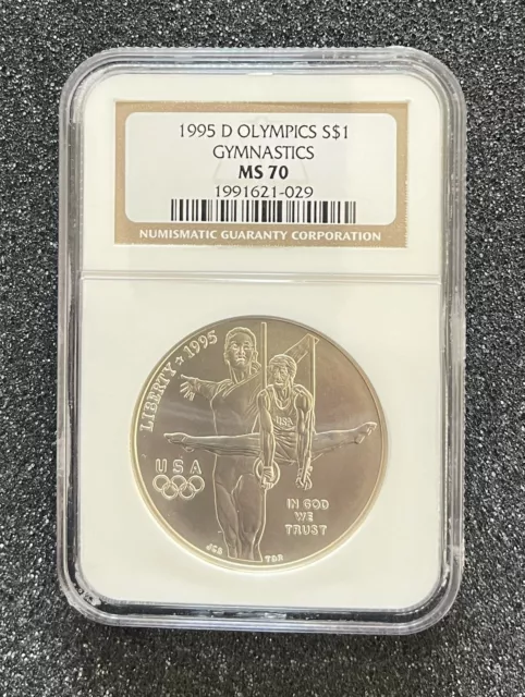 1995-D Olympics Gymnastics NGC MS70 Commemorative Silver Dollar