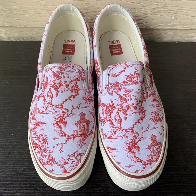 VANS OPENING CEREMONY Chinoiserie Toile Chinese Red Slip Ons Red Men Casual 13 54.99 PicClick