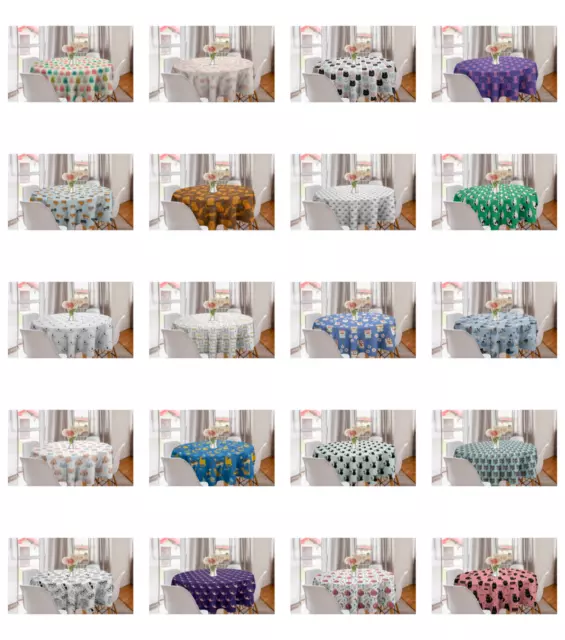 Ambesonne Cat Round Tablecloth Table Cover for Dining Room Kitchen