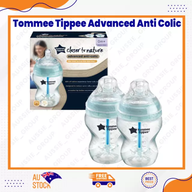 Tommee Tippee Advanced Anti Colic Feeding Bottle, Clear, (2 X 260mL)