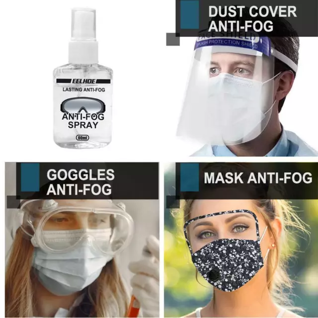 60ML Anti-Fog Spray verhindert Anti-Beschlag-Agent für klar Glas Windows Mirrors