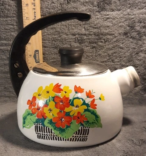 Enamel whistling deals tea kettle