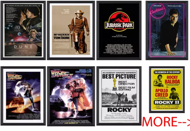 Classic Film, Retro Movie Framed Posters in sizes A1-A2-A3-A4- Framed Posters- 8