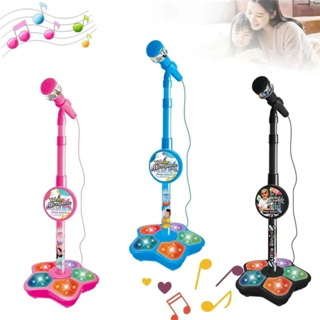 Kids Microphone and Stand Childrens Karaoke Machine with Lights for Girls Boys-