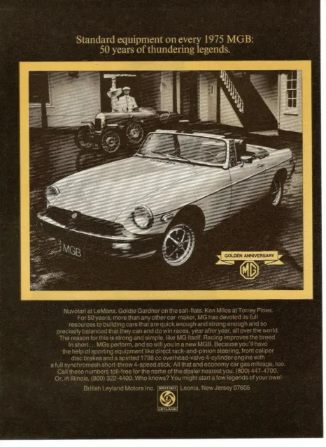 1975 MG MGB Vintage Magazine Ad  British Leyland