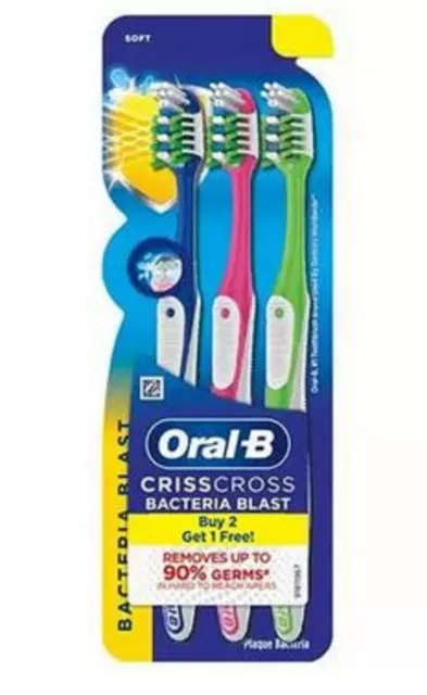 @ Oral B Criss Croix Bactetia Souffle Brosse à Dents Paquet De 3