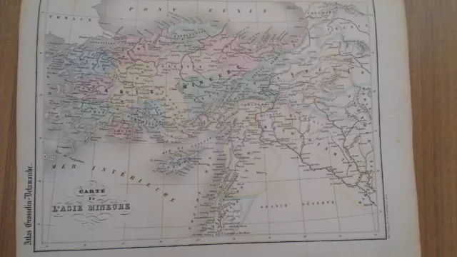 Genuine Hand Colored Map of Europe Asia Minor Atlas Delamarche 1897 French